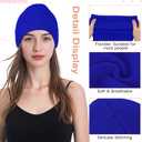 2 x American Trends Unisex Beanie Hat Warm Winter Hats Soft Knit Hat Plain Skull Caps for Men Women Lightweight Beanie (Blue)