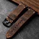Band Compatible with Apple Watch Ultra 2/1 49mm 45mm 44mm 42mm 41mm 40mm 38mm Series 9/8/SE/7/6/5/4/3/2, Vintage Leather iWatch Strap for Men Women
