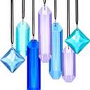 HDCRYSTALGIFTS Crystal Prisms Sun Catchers Hanging, 7PCS Blue Dreams Suncatcher Rainbow Maker Sun Catcher Indoor Window Home Garden Christmas Tree Decor