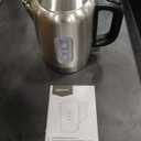 Amazon Basics Electric Stainless Steel Kettle for Tea and Coffee, BPA-Free, Fast Boiling, Auto Shut-Off, 1 Liter, 1500W, Black and Silver