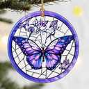 Christmas Ornaments, Dodosky 2.8in Ceramic Butterfly Ornament, Xmas Decor, Christmas Tree Ornaments, Xmas Decorations for Tree, Holiday Ornament, Gifts for Butterfly Lovers, Gifts for Women, Mom