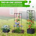 Raised Garden Bed Tomato Planter Box with Trellis, 44" Self-Watering Tomato Cage with Square Trellis for Climbing Plants, Flowers, Vegetables, Vine in Patio Garden Indoor Outdoor (3 tiers-44"-1 PACK)