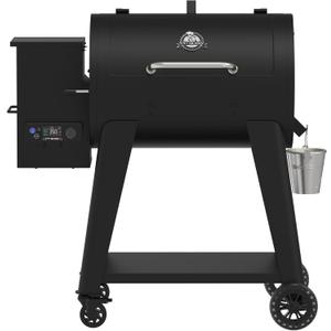 Pit Boss 850 FB2 Series Wood Pellet Grill & Smoker with Flame Broiler and LCD Digital Controller, 840-Sq. In. Cooking Space, 180°F to 500°F Temperature Range, Meat Probe, 21 lb. Pellet Hopper, Black