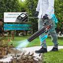 Leaf Blower Cordless with Battery and Charger: 2 Batteries 20V 4.0Ah Brushless Motor, Handheld Electric Leaf Blowers, Battery Powered Blowers for Lawn Care, Yard Leaves Cleaning, (Grey)