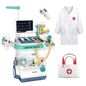Jovow Doctor Kit for Kids, Pretend Medical Station Set for Boys & Girls,Pretend Medical Kit Toy, Mobile Cart with Sound and Light Functions, Kids Doctor Kit for Toddlers 3-5 Birthday Gift