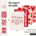 Locomiss Coquette Pink Valentine's Day Wall Art Prints, Trendy Red Pink Love Heart Art Posters, Sweet Love You More Wall Decor Posters For Home Living Room Bedroom, Set of 4 (8x10 Unframed)