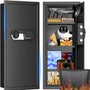 33.46'' Tall Fireproof Wall Safes Between the Studs, Fire Security In Wall Safe with Digital Keypad, Removable Shelves and Fireproof Bag, Anti-Theft Hidden Wall Safe for Home, Cash, Documents