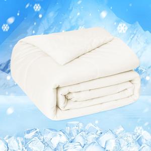 HOMFINE Cooling Comforter King Size, Beige Summer Cooling Blanket for Hot Sleepers and Night Sweats, Japanese Double-Sided Cold Tech Fabric Q-Max 0.45, Soft Breathable Silky Smooth Lightweight