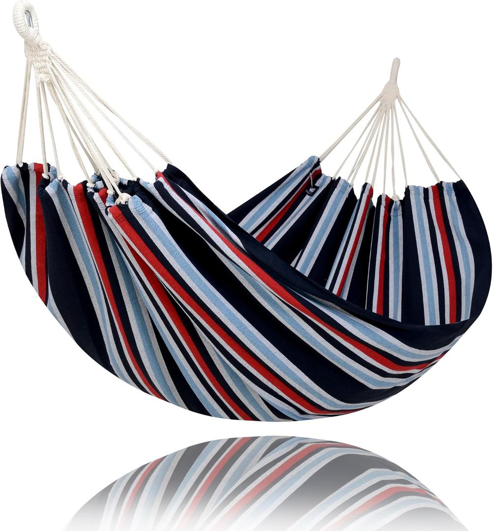 SUNCREAT Extra Large 2 Person Hammock for Camping, Navy & Red | Hammocks Outdoor Camping Double Hammock