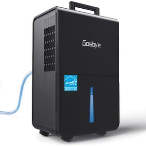 4500 Sq.Ft. Most Efficient Energy Star 2024 Dehumidifier for Basement with Drain Hose, Max 115 Pints/D Dehumidifier for Large Room, [45dB Quiet Compressor], Easy Drainage, Auto-restart, Black