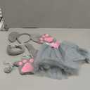 Newcotte 6 Pieces Elephant Costume Kids Set Include Grey Elephant Ears Headband Nose Tail Paws Bow Tie Tutu Skirt Halloween Animal Fancy Dress Costume Kit Party Cosplay Accessories for Birthday