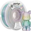 YXPOLYER Rainbow PLA Filament Silk PLA Multi Color 3D Printer Filament 1.75mm 1kg, Gradient Multicolor Candy 4-Colors Rainbow, Pastel Purple, Green, Sky Blue and Blue