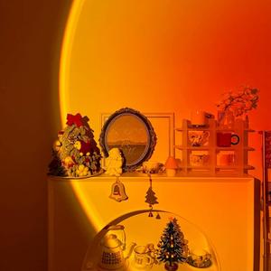 Sunset Lamp Room Lights, 180 Degree Rotation Sunset Light USB Charging LED Lighting Sunset Projection Lamp for Photo Vlog Bedroom Home Decor Indoor Party