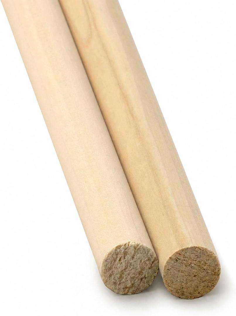 Round Wooden Dowel Rod 1" x 36", Pack of 2