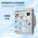 12" Shutter Exhaust Fan, High-Speed Carbon Steel Wall Mount Attic Fan, 2200 CFM, 3 Rust Proof Aluminum Blades, for Greenhouses, Garages, Sheds, Shops, Silver