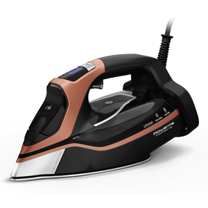 Rowenta Iron Steam Force Pro Steam Iron for Clothes, 1850 Watts, 5 Presets Smart Screen, Stainless Steel Soleplate, HighEfficiency Handheld Steamer Ironing, AntiDrip Protection, Black Copper, DW9580