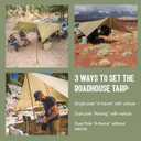 Slumberjack SJK Roadhouse Tarp, Hunting Camping & Overland Shelter Protects from Rain & Sun (Khaki)