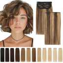 SEGO 2 Pcs Short Hair Extensions Clip in Human Hair 6 Inch 20g Hairpiece Toppers for Women With Thinning-Hair Adding Volume -#4P27 Medium Brown&Dark Blonde
