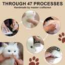 Chongker Stuffed Animals Handmade Realistic Cat Plush Toy for Elderly Adults Women Kids Cat Pet Lover Surprise Gifts (White)