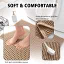 Waffle Bath Mat Rug, 18" x 25" Super Absorbent Non Slip Bath Mats for Bathroom Floor, Ultra Soft Bathmat Machine Washable Bathroom Rugs with Tassels, Brown