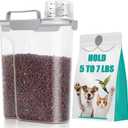 TBMax Dog Cat Food Storage Container 5 to 7 lbs, Airtight Pet Food Dispenser with Easy-Pouring Spout & Measuring Cup, Portable Kibble Container for Travel Dog Food Storage (Light Grey)