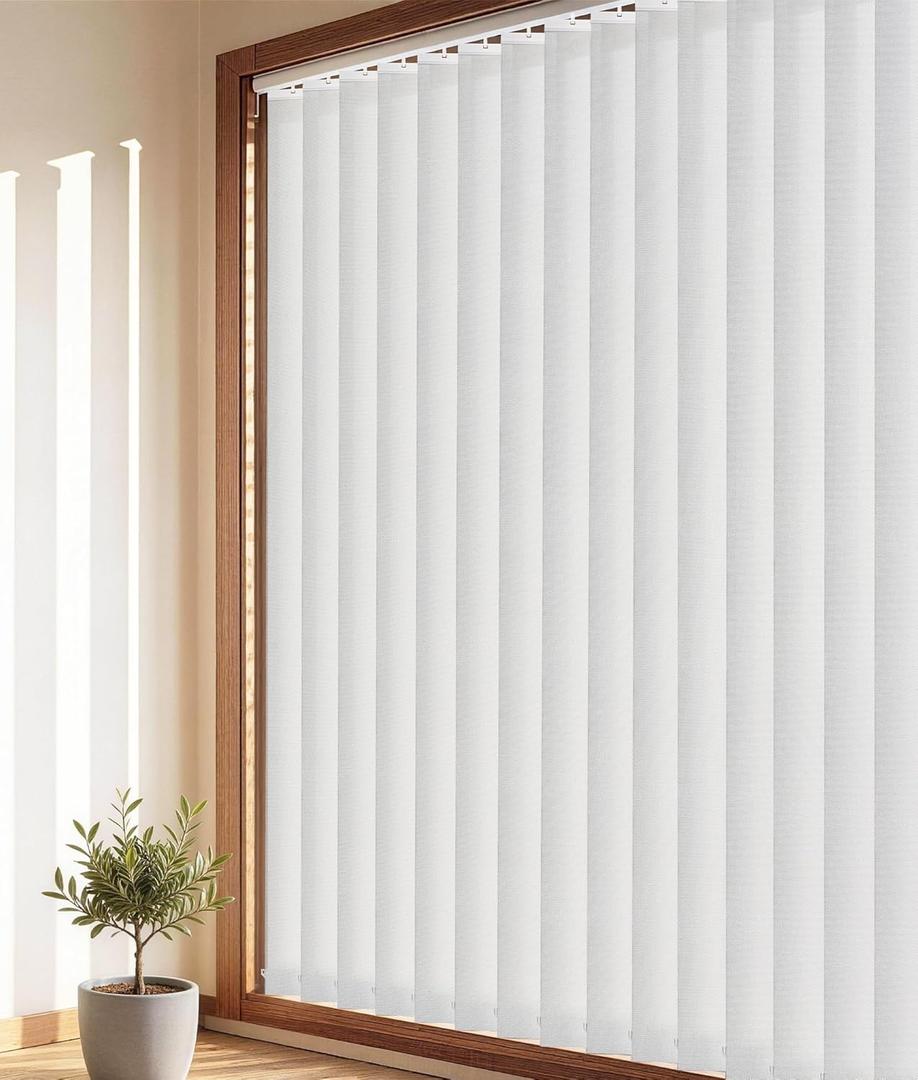 Light Filtering Vertical Blinds Replacement Slats, Easy-Cut UV Blocking & Anti-Wrinkle Polyester Fabric Vertical Blinds for Sliding Glass Doors & Windows, 82.5" x 3.5", 34 Pack, Grey