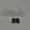 SheeChung 3 Pack Qtip Dispenser Apothecary Jars Bathroom with Labels-Clear Plastic Qtip Holder Storage Set for Cotton Ball,Cotton Swab,Cotton Rounds,Floss Picks, Hair ClipsHair Ties