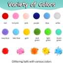 2 x Phinus 900 PCS Pom Poms, Multicolor Bulk Pom Poms Arts and Crafts, Soft and Fluffy Craft Pom Poms, Assorted Sizes Pompoms, for Arts and Craft Making Decorations