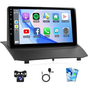Car Play Radio for Ford Fiesta 2009 2010 2011 2012 2013 2014 Stereo, 9inch IPS Touch Screen for Ford Fiesta CarPlay Android Auto Car Stereo Android Unit Bluetooth GPS FM Backup Camera Split-Screen