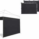 Joramoy Canopy Tent Sidewalls for 10×10 Pop Up Canopy, 3 Pack Instant Canopy Sunwall, Waterproof and UV Protection Canopy Shade Wall, Straight Leg Canopy Sidewalls 3 PCS Only(Black)