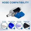 2Pack 1/4" Hose Barb to 1/4" NPT Male Mini Ball Valve 304 Stainless Steel Shut Off Valve with Clamps Kit for Air Water Fuel Gas (1/4" Barb x 1/4" NPT Male)