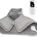 Electric Heating Pad for Neck and Shoulder with 6 Heating & 4 Timer Settings,Fast Heating Large Size Heated Wrap with Auto Shut Off & Machine Washable (Silver Gray, SN-S 22.8x16.5 inch)