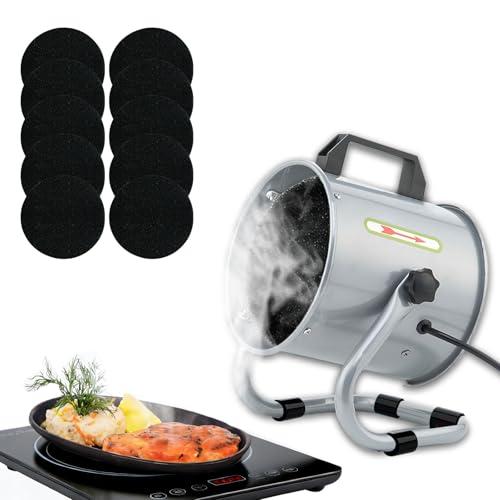 Portable Range Hood with 9 Activated Carbon Filters, Strong Suction Kitchen Exhaust Fan for Indoor BBQ, Hot Pot, RV & Desktop Cooking Gray