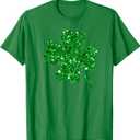 Sparkle Clover Shamrock Irish For St Patrick's & Patty's Day T-Shirt Small