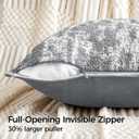 a moment Throw Pillow Covers 20x20 Inch Set of 2, Soft Textured Decorative Tie-Dye Style Cushion Covers, Modern Boho Farmhouse Home Decor Pillow Cases for Couch, Bed, Living Room,Grey