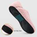 VIFUUR House Slippers for Women Men Slip on Indoor Barefoot Slipper Socks Fuzzy Cozy Sock Shoes for Home Bedroom Travel (Pink),  Size: 42/43