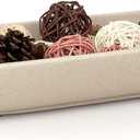 Enhanced Long Large Decorative Bowl for Home Decor - Long Dough Bowl for Table Centerpieces 17.72"W x 2.24"H - Beige Minimalist Design Dough Decor Bowl for Coffee Table, Dining Table Centerpiece, Extra Long