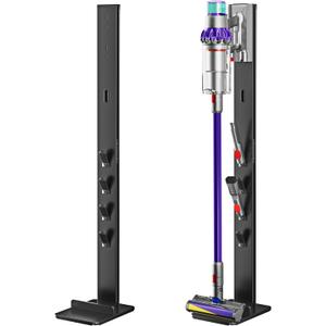 Vacuum Cleaner Stand, Compatible with Dyson Gen5 V15, with 4 Hooks
for V12 V11 V10 V9 V8 V7 V6, Floor Cordless Vacuum Accessory Holder, Attachment Organizer, Black