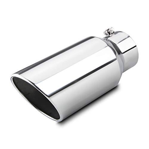 LCGP 5" inlet Universal Diesel Truck Exhaust Tip,Stainless Steel, 7" outlet,Polished, Bolt-On