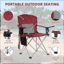 OLIXIS Elevon Camp Chairs Outdoor, Folding Chair Camping Recliner Support Mesh Backrest, Lawn Chair with Cup Holder, Storage Pocket, Carrying Bag