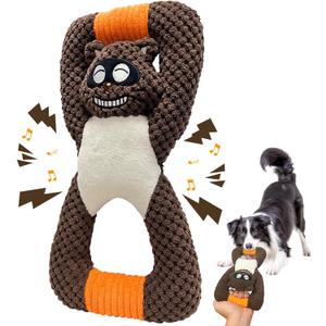 Plush Indestructible Durable Tough Dog Toys for Small Dogs, Interactive Dog Toys for Small Medium Large Dog Breeds (Raccoon)