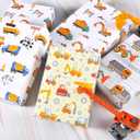 4 x Titiweet Construction Wrapping Paper - 12 Sheets Truck & Tractor Paper for Boys, Kids Birthday Holiday, 20 x 28 Inches Per Sheet