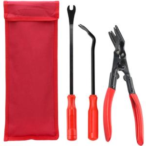 2025 New Panel Clip Removal Pliers 3-Piece Set,Clip Removal Pliers, Panel Clip Removal Tool Plier, 2 in 1 Car Trim Clip Removal, For Automotive Door Panel, Upholstery, Dashboard (Red)