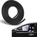 TRUE LINE Automotive 12 Feet D Shaped Rubber Door Seal - Universal Fit, Black, Rubber Weatherstrip Door Seal Stops Noise & Debris