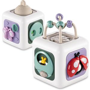 Baby Busy Board Cube, Toys for Boy Girl, Montessori Travel Toys for Toddlers, Learning Fine Motor Skills| Birthday Gifts for Infant Boys Girls