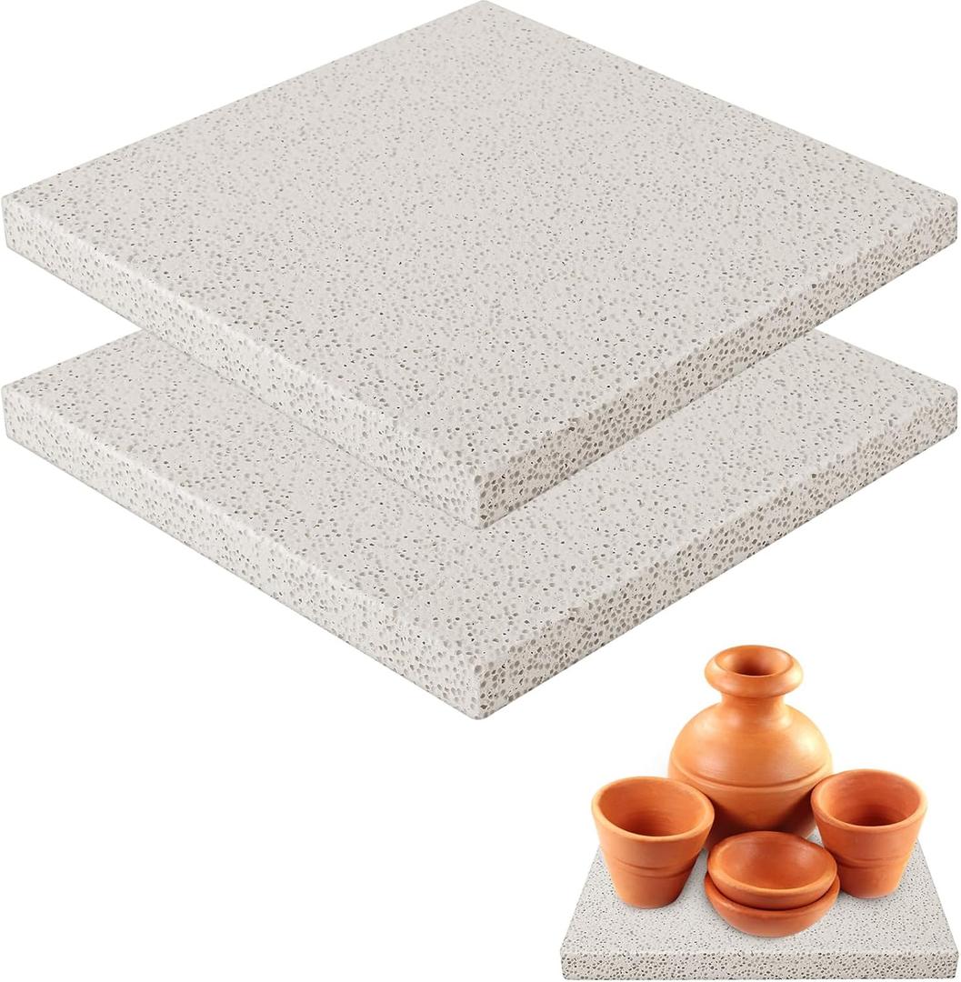 Verdanzia 2 Pack 7" X 7" Square Kiln Shelf, Fires Up to 2280F for Glass Fusing and Ceramics, 0.63" Thickness Use in Most Kiln