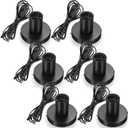 Tuanse 6 Pcs Polished Metal Desktop Lamp E26 E27 Screw Light Bulb Sockets Holder Base Lamp Replacement Base for Holding Bulb 6 Feet Cord on Off Switch Plug(Black)