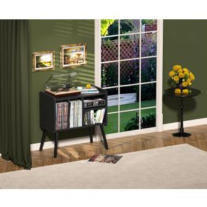Record Player Table Black, 26" W x 14" D x 27" H