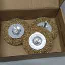 uxcell 2-1/2 Inch Wire Wheel Brush Bench Brass Plated Crimped Steel 1/4-Inch Shank 3 Pcs
