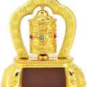 Car Prayer Wheel, Tibetan Tibet Buddhist Solar Energy Prayer Wheel for Car Interior Decoration, 9.5 x 6.5 x 11.5cm